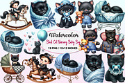 Black Cat Clipart Nursery Baby Boy, a Graphic by CitraGraphics (Thumbnail 1 of 4)