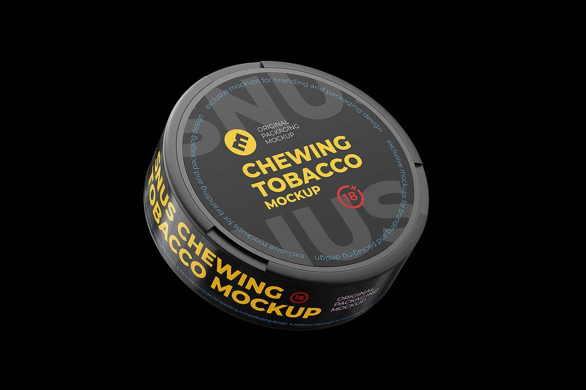 Snus Chewing Tobacco Can Mockup, a Packaging Mockup by easymock 2 (Photo 8 of 10)