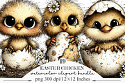 Easter Chicken Whimsical Clipart, an Illustration by Designking (Thumbnail 1 of 5)