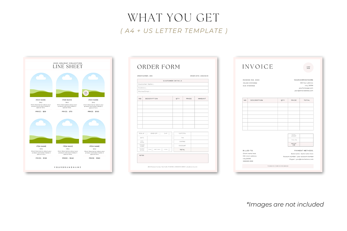 Wholesale line sheet Canva Template, a Flyer Template by Hellohastore (Photo 2 of 9)