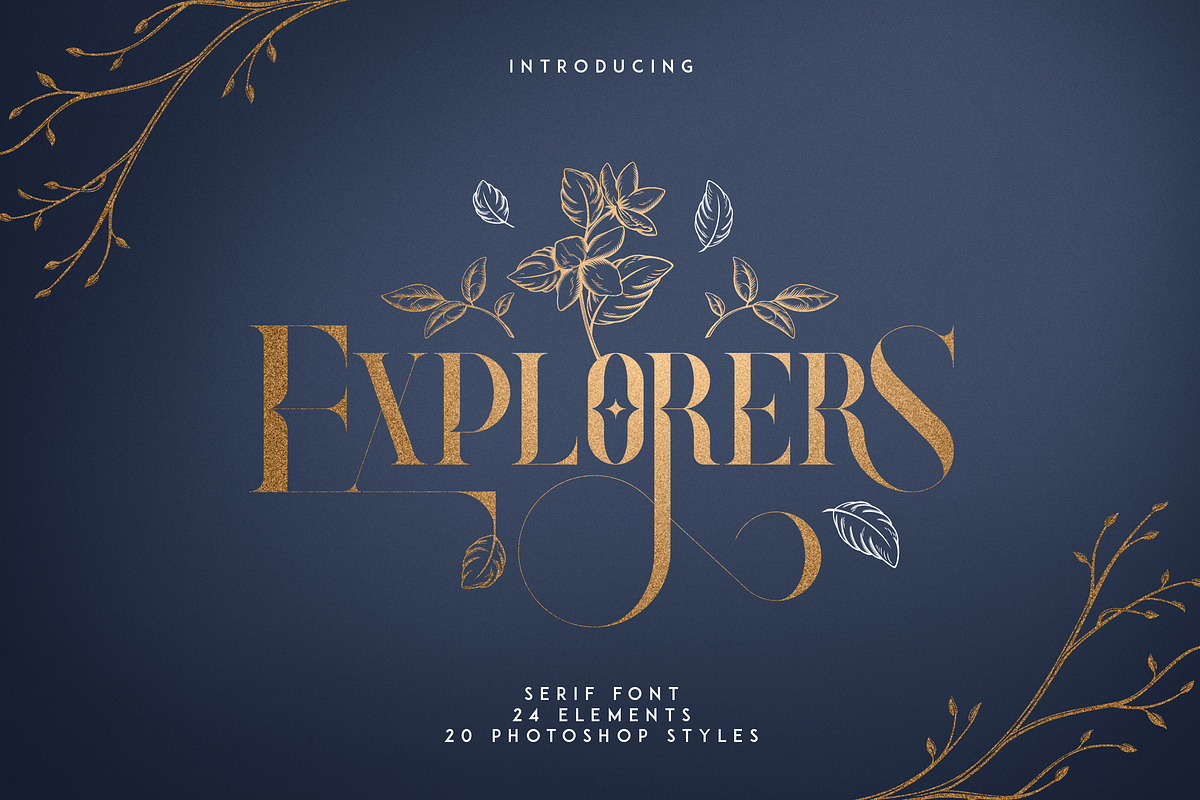 Explorers - Serif font + Extras, a Serif Font by VP Fonts (Photo 1 of 12)