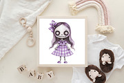 Purple Gingham Halloween Clipart, an Illustration by CraftArtStudio (Thumbnail 6 of 6)