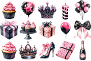 Pink and Black Birthday PNG, an Illustration by SinaCreation (Thumbnail 2 of 10)