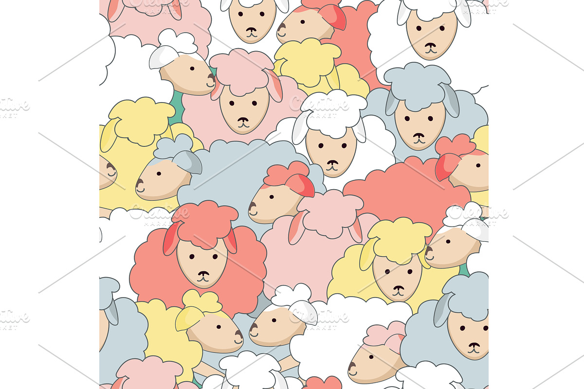 Cute nursery seamless pattern of, an Animal Illustration by Toltemara