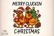 Merry Cluckin Christmas Chicken PNG, an Illustration by Daily.Designs (Thumbnail 1 of 5)