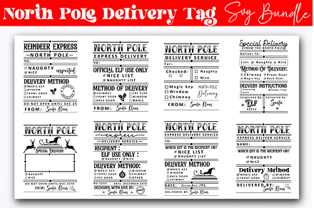 North pole delivery tag SVG Bundle,
