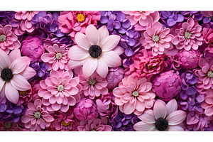 vibrant purple and pink flowers ai, a Nature Photo by pikepicture