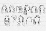 Photoshop Hairstyle Stamp Brushes, a Brush Add-On by sundrameda (Thumbnail 4 of 6)