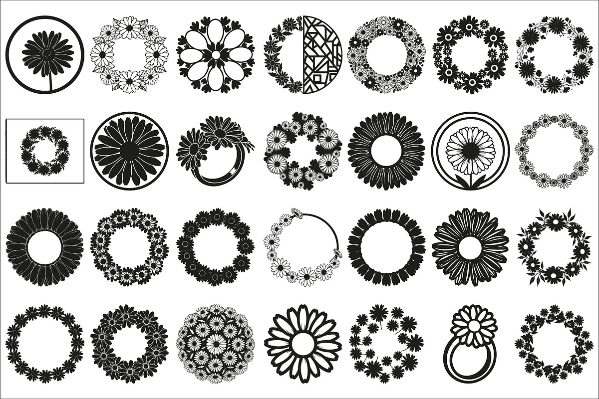 Charming daisy circle decor design, an Illustration by Amazin_art (Photo 1 of 27)