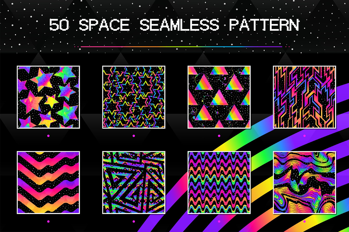 Space geometric pattern pack, a Pattern Graphic by Gudiny
