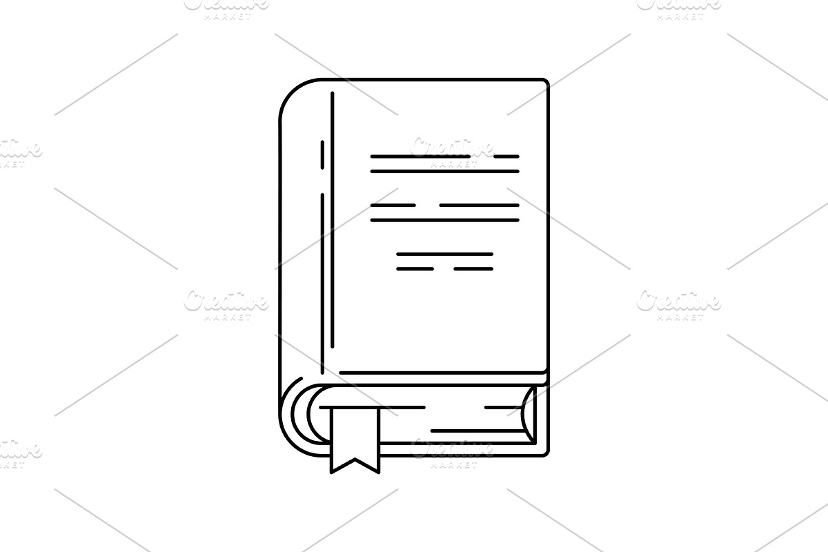 Illustrations of book., an Outline Icon by incomible