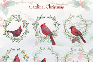 Cardinal Christmas Watercolor