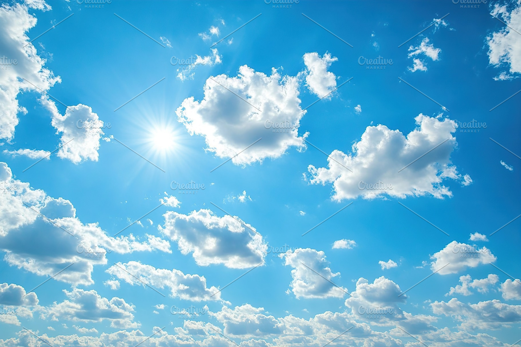 Background of beautiful blue sky with white clouds, a Background Photo by AlyaAnd
