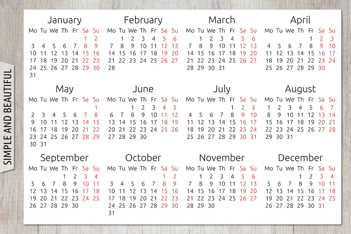 Alfa Calendar Creator 2022, a Stationery Template by inimalGraphic (Photo 6 of 7)