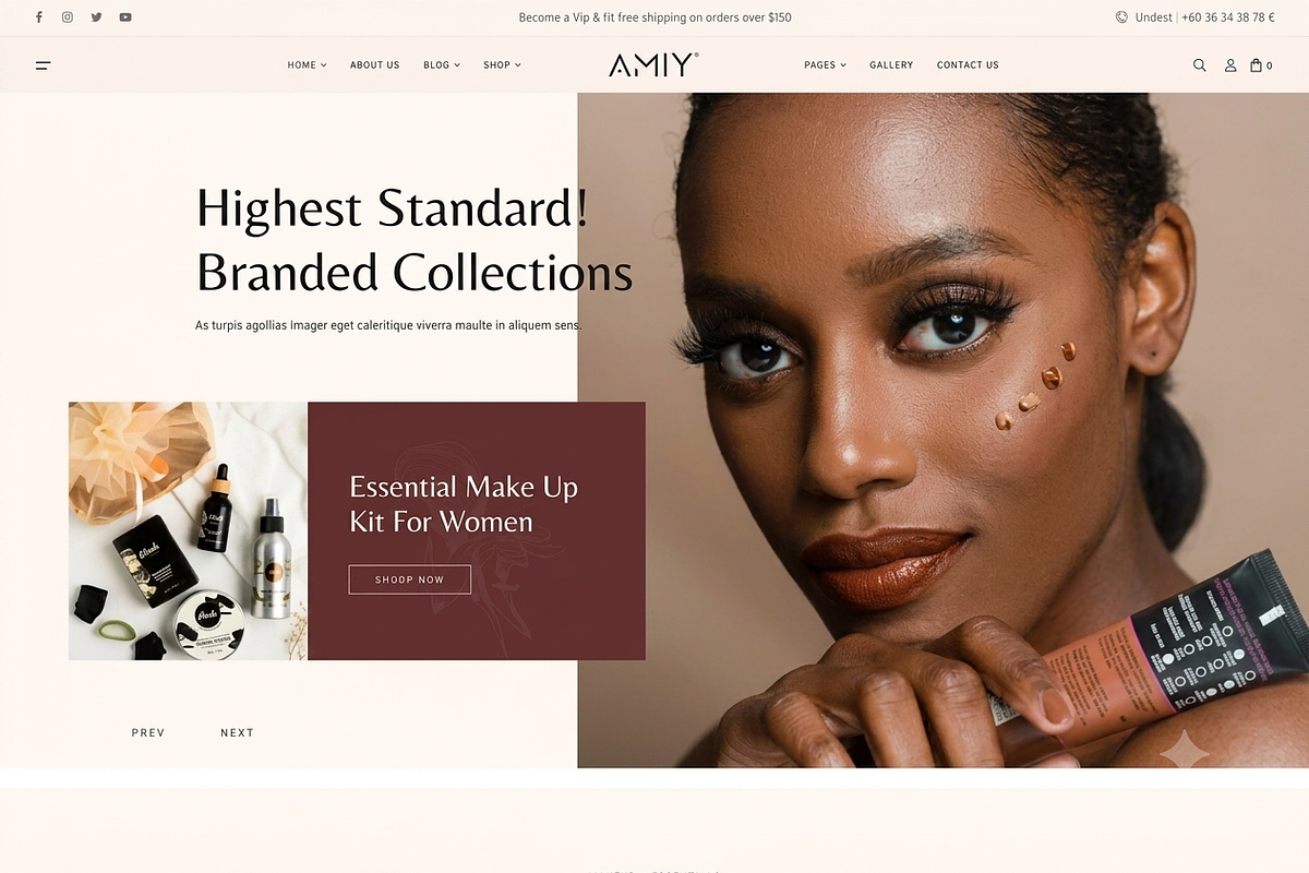 Amiy - Beauty Cosmetics Shop, a WordPress Template by ThemesRain (Photo 3 of 3)