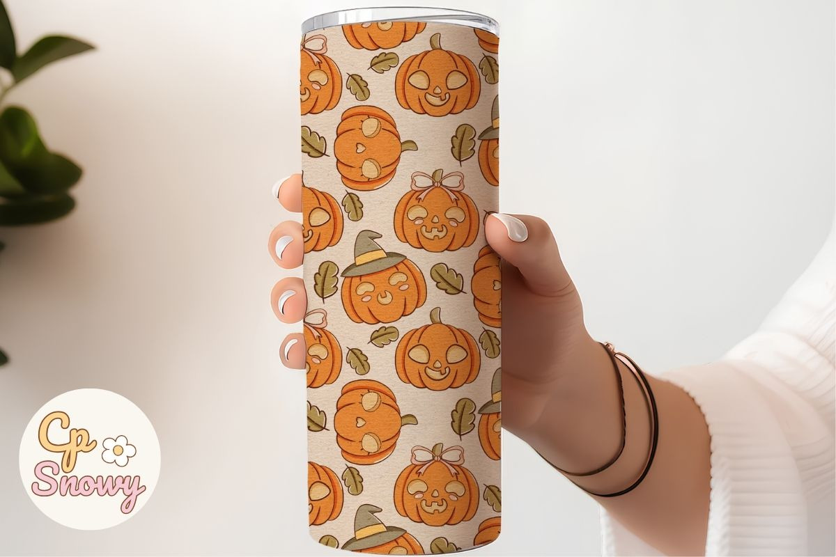 Halloween Pumpkin Seamless Pattern, a Texture Illustration by CpSnowy (Photo 3 of 5)