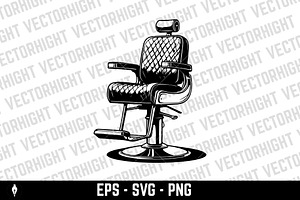 Barber chair illustration on white, an Object Illustration by Vectorhight