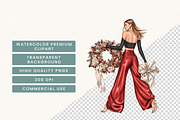 Glam Fashion Christmas Clipart, a Seasonal Illustration by BusyDaydesign (Thumbnail 7 of 9)