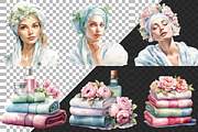 Watercolor Floral Spa day Clipart, a Healthcare Illustration by NiiiNArt (Thumbnail 9 of 10)