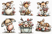 Whimsical Easter Deer Clipart, an Illustration by Craft Nest (Thumbnail 3 of 11)