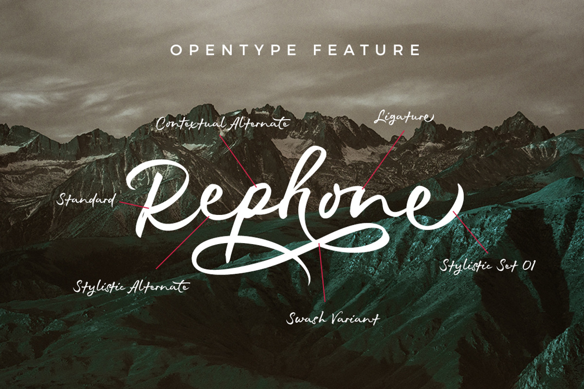 Rephone - Handwriting Lettering Font preview 2