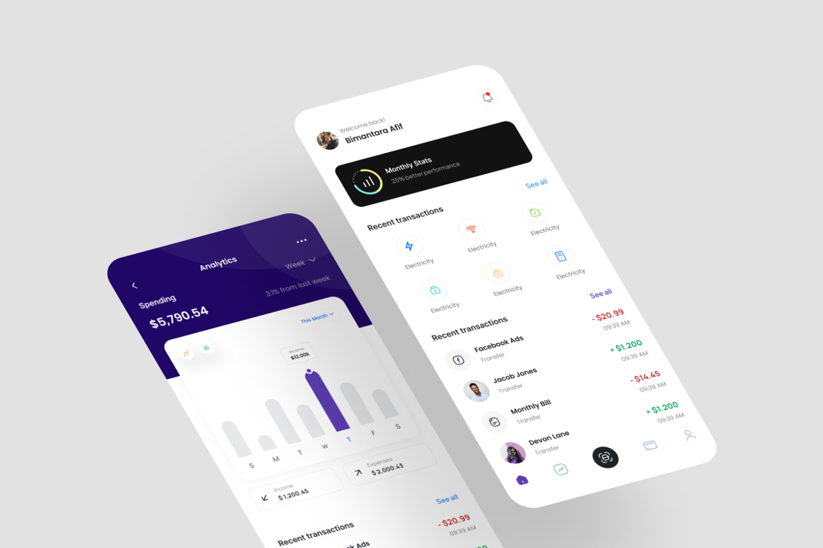 XBank - E-Wallet App UI Kit, an UI Kit Template by iDoodle Studio