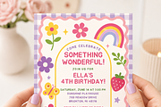 Retro Rainbow Girls Birthday Invite, an Invitation Template by heynomi (Thumbnail 2 of 20)