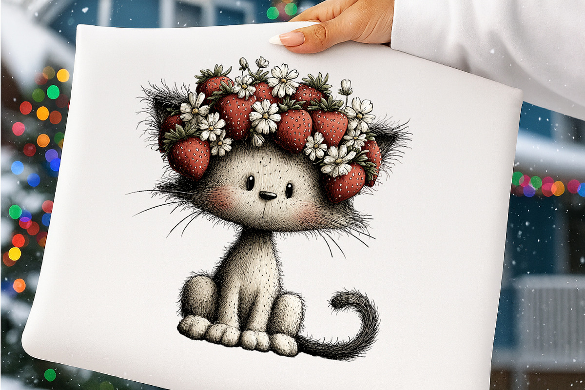 Strawberry Cats Png Clipart, an Illustration by SinaCreation (Photo 6 of 7)