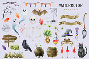 Halloween Watercolor Clipart, a Seasonal Illustration by AnitaPol (Thumbnail 4 of 20)