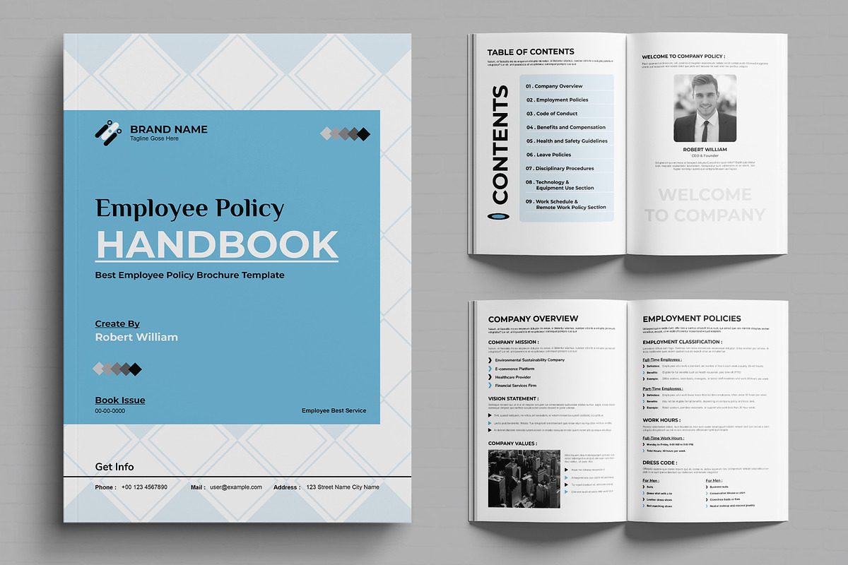 Employee Policy Handbook Template, a Brochure Template by MightyDesign (Photo 1 of 6)