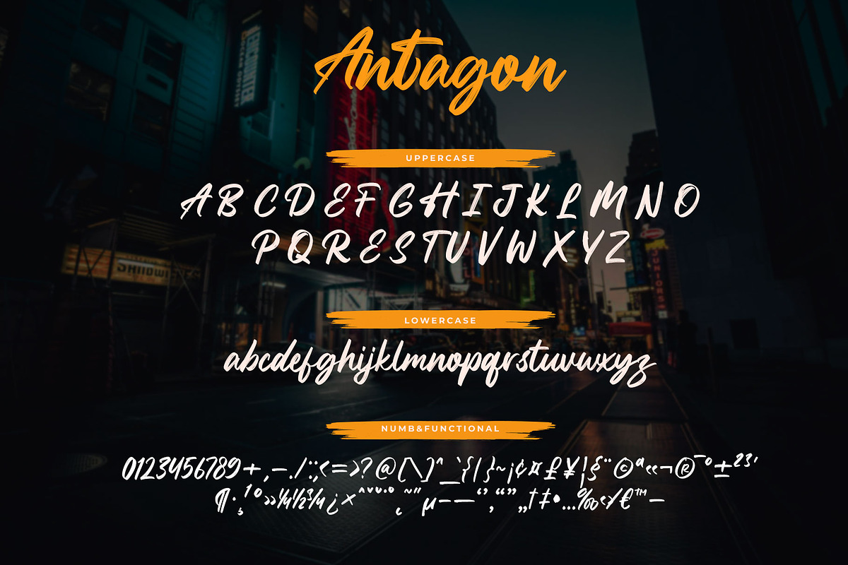 Antagon Brush Script Font, a Script Font by RantautypeStudio (Photo 14 of 15)