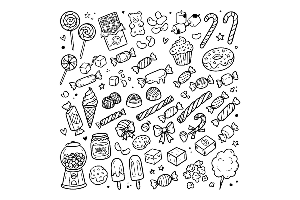 Hand drawn candy collection. Doodle, an Object Illustration by Voodz_shop (Photo 1 of 3)