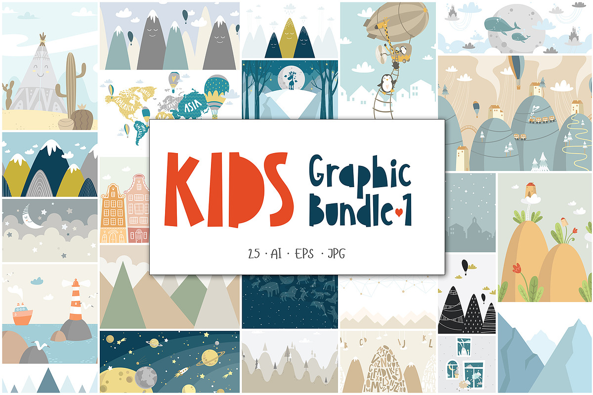 Kids Graphic Bundle - 1, an Animal Illustration by KAZUKA (Photo 1 of 11)