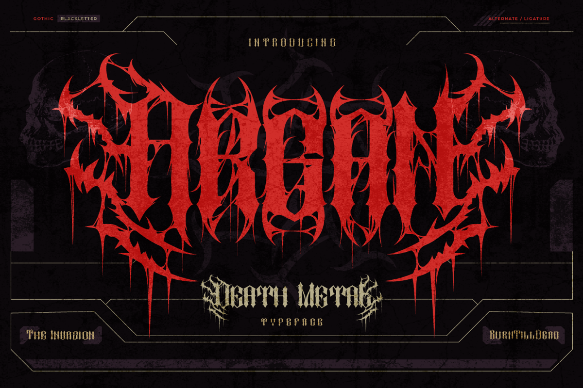 Argan, a Blackletter Font by Burntilldead (Photo 2 of 13)