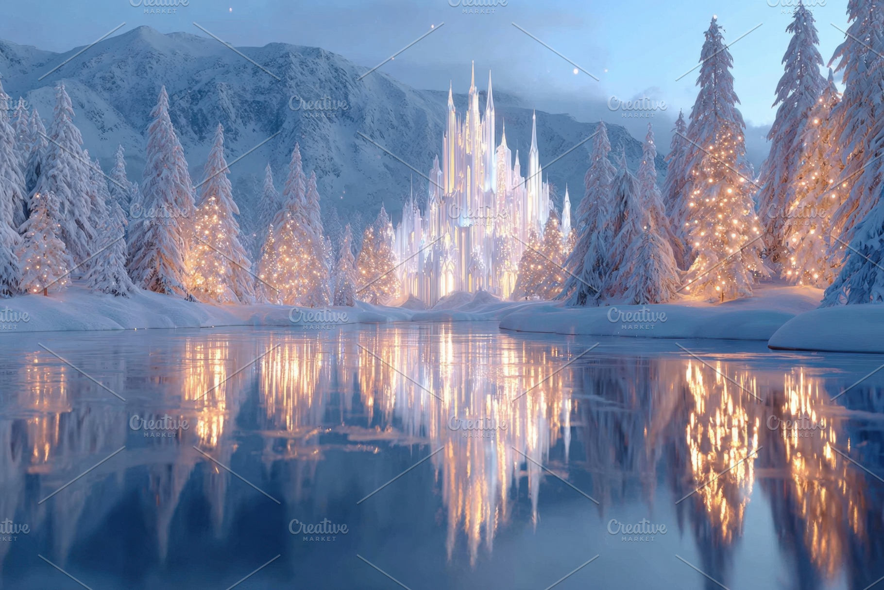 Magical winter landscape with ice castle and reflections, a Nature Photo by AlyaAnd