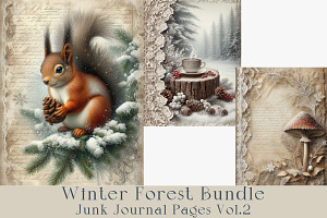Winter Forest Junk Journal 12 Pages
