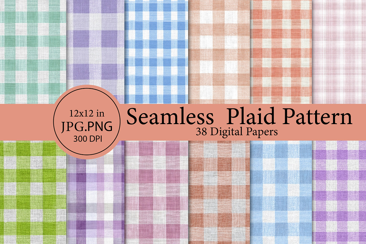 Watercolor seamless plaid pattern, an Illustration by Designworld (Photo 1 of 5)