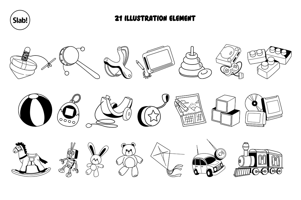 Toys & Childhood Memories Hand Drawn, an Object Graphic by SLAB! Design (Photo 2 of 4)