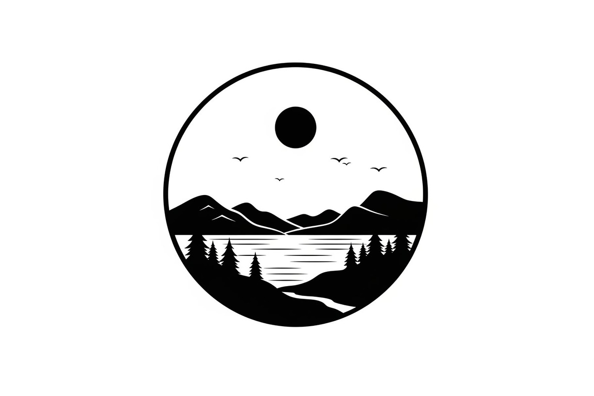 Circular Nature Landscape Silhouette, an Illustration by yasushie (Photo 26 of 51)