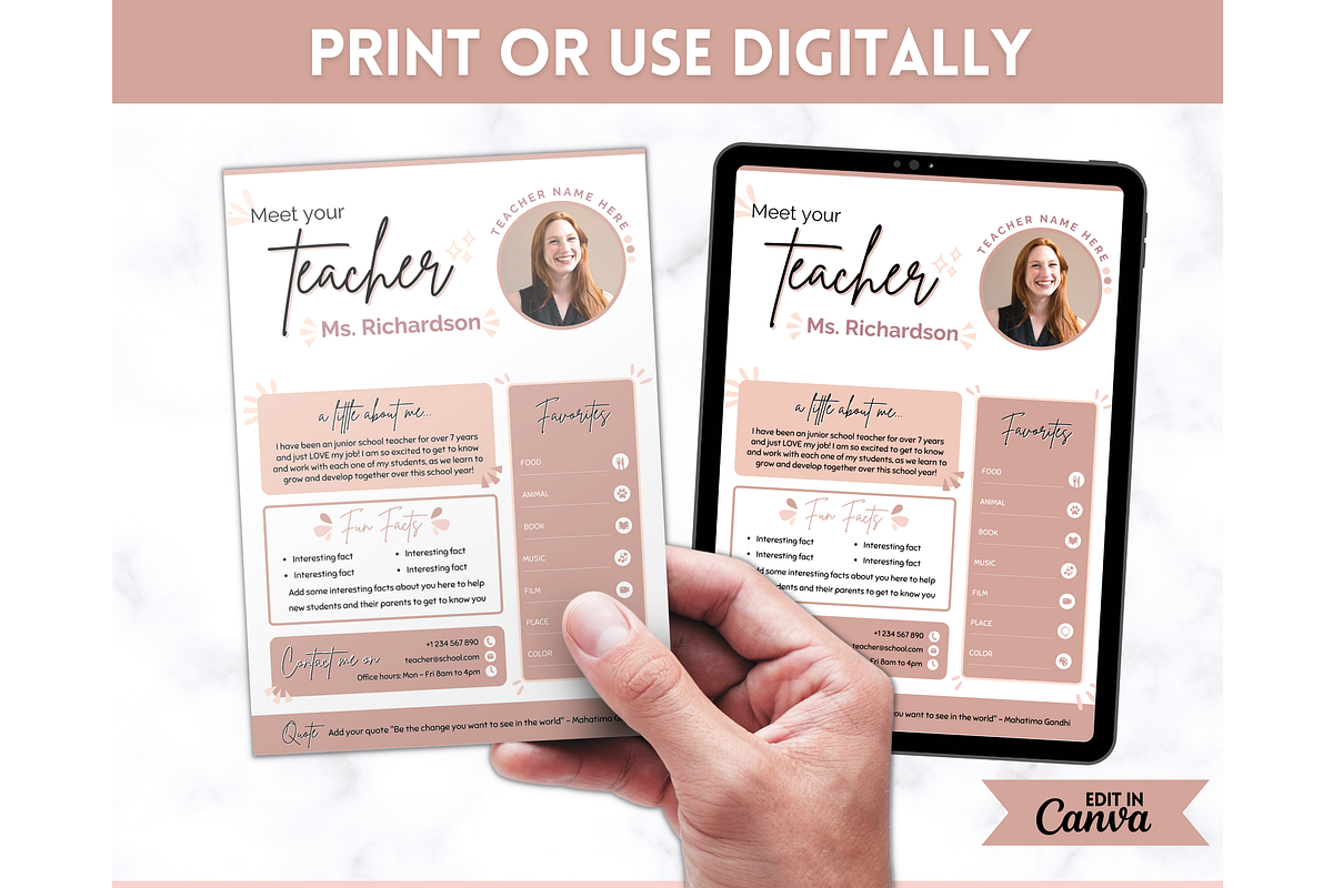 Meet the Teacher Template - Canva, a Templates & Theme by Templatables (Photo 6 of 9)