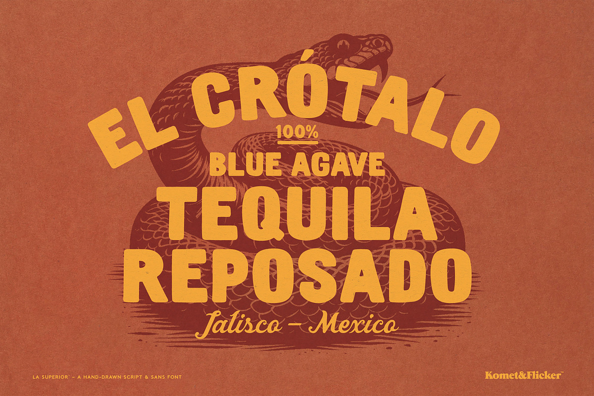 La Superior - A Hand Drawn Font Trio, a Script Font by Komet & Flicker (Photo 12 of 16)