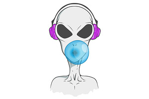 Modern Alien With Chewing Gum