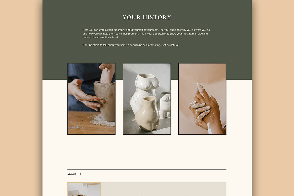 About Page Elementor Template for WP, a Websites & App Template by Eva Cogollos Studio (Photo 2 of 5)
