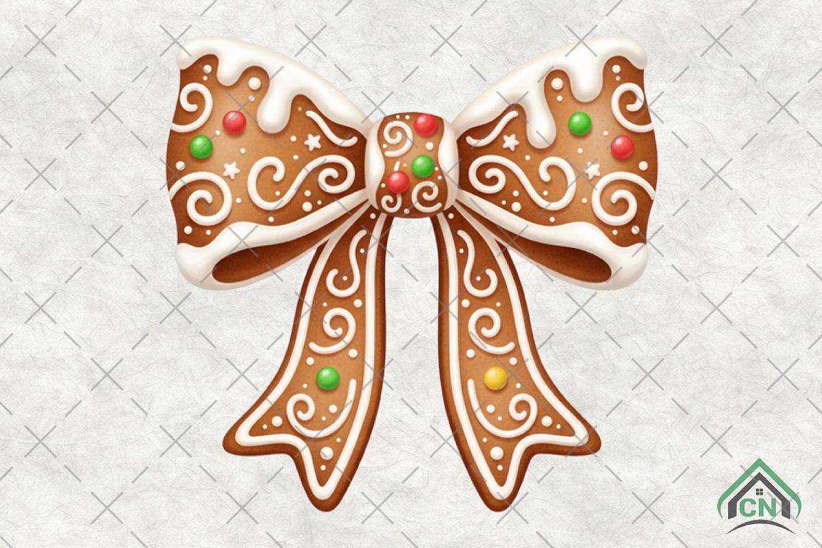 Gingerbread Coquette Bow Christmas, an Illustration by Craft Nest (Photo 1 of 6)