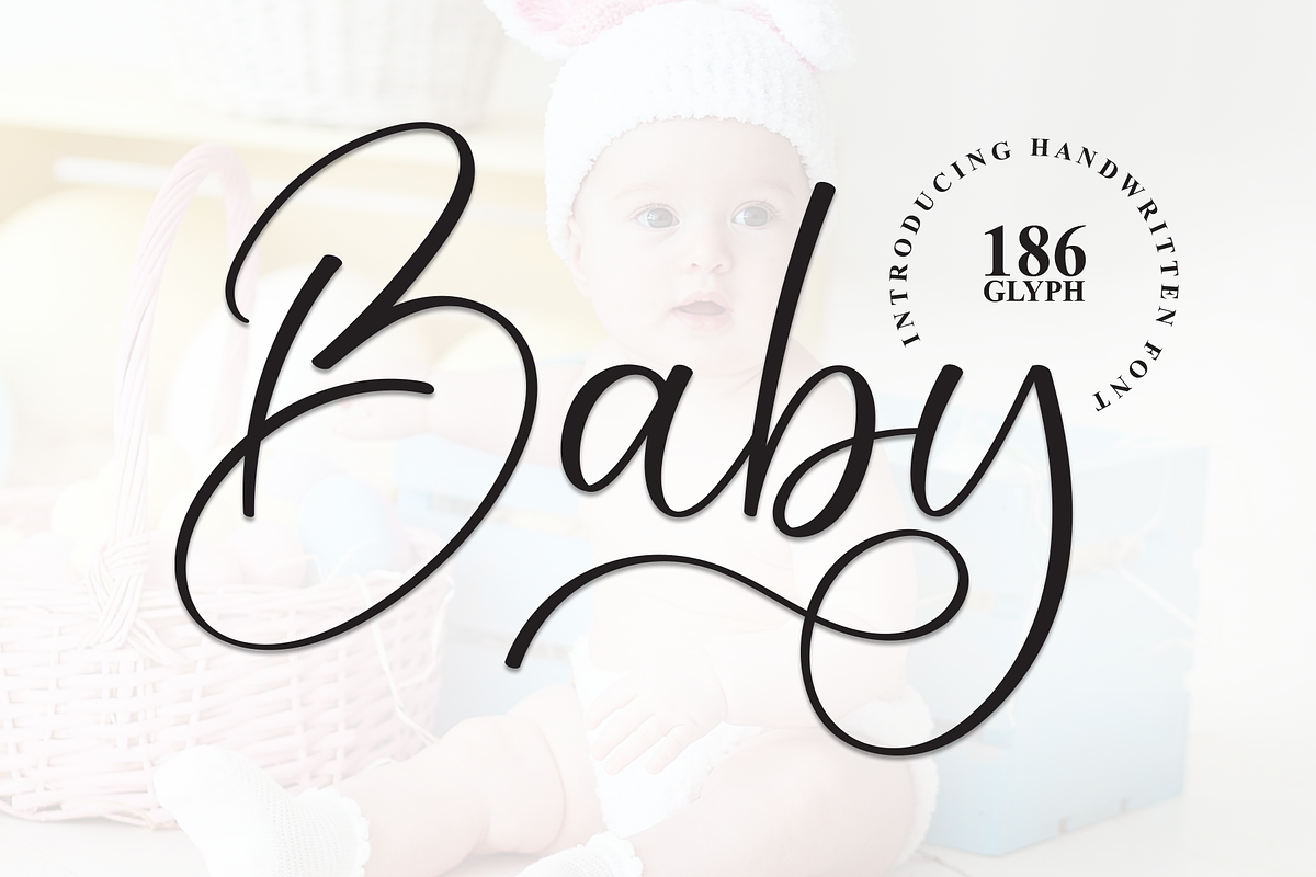 Baby | Script Font, a Handwritten Font by Scratchones (Photo 1 of 9)
