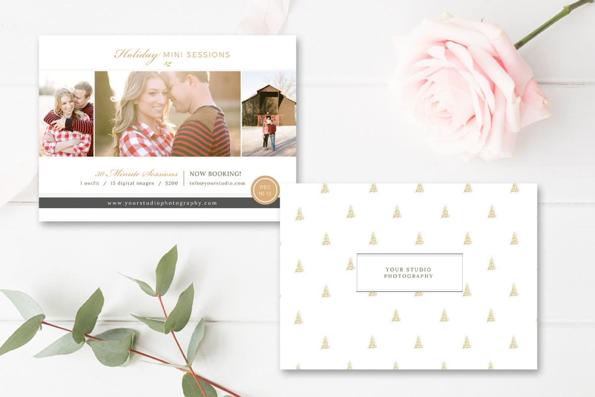 Holiday Mini Session Templates, a Flyer Template by By Stephanie Design (Photo 1 of 3)