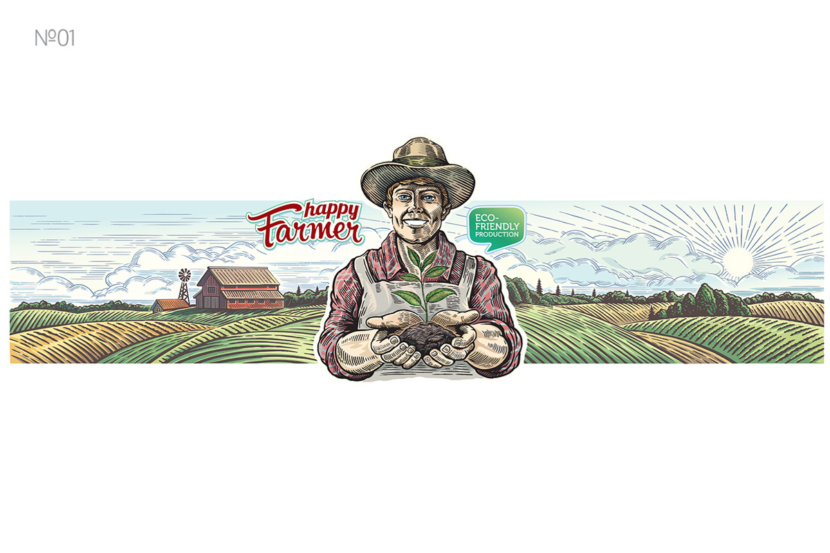 Happy Farmer, a Work Illustration by Countryside life (Photo 2 of 16)