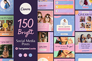 150 Instagram Posts Canva Templates, a Templates & Theme by TemplateCastleStore (Thumbnail 1 of 10)
