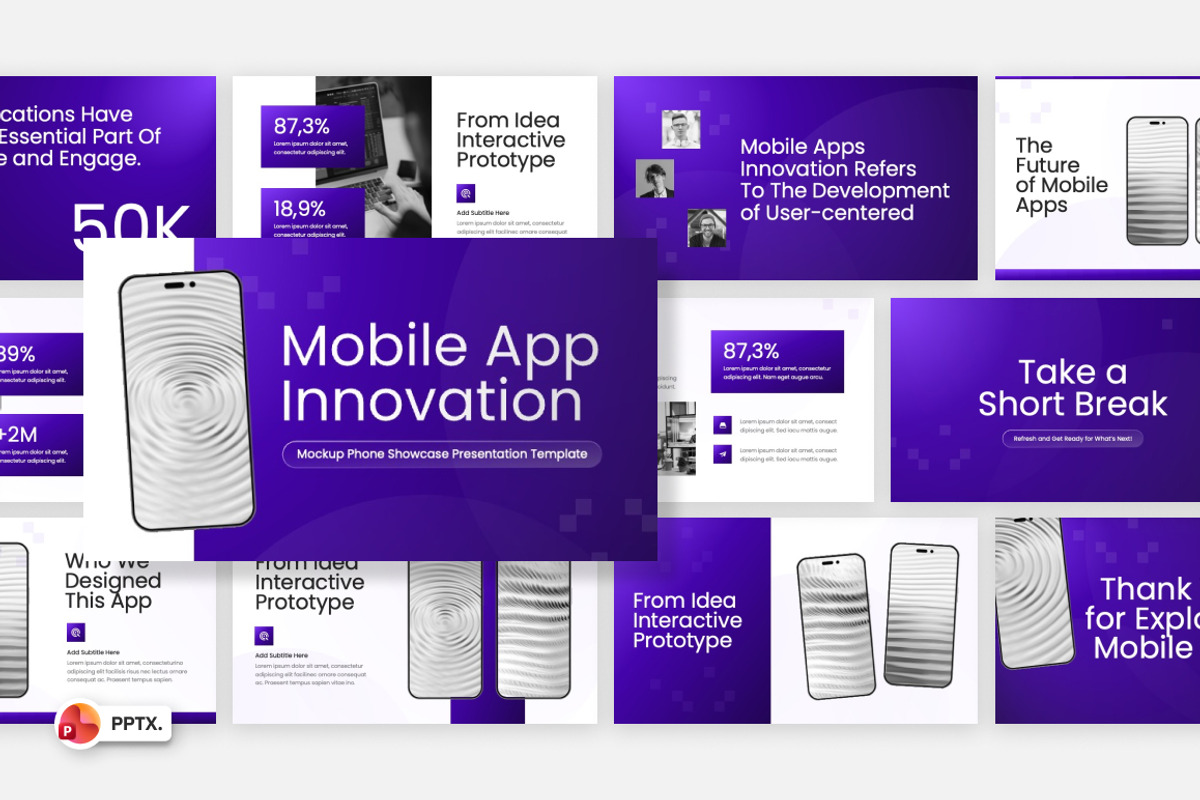 Mobile App Innovation PowerPoint, a Presentation Template by Loin Studio (Photo 1 of 4)