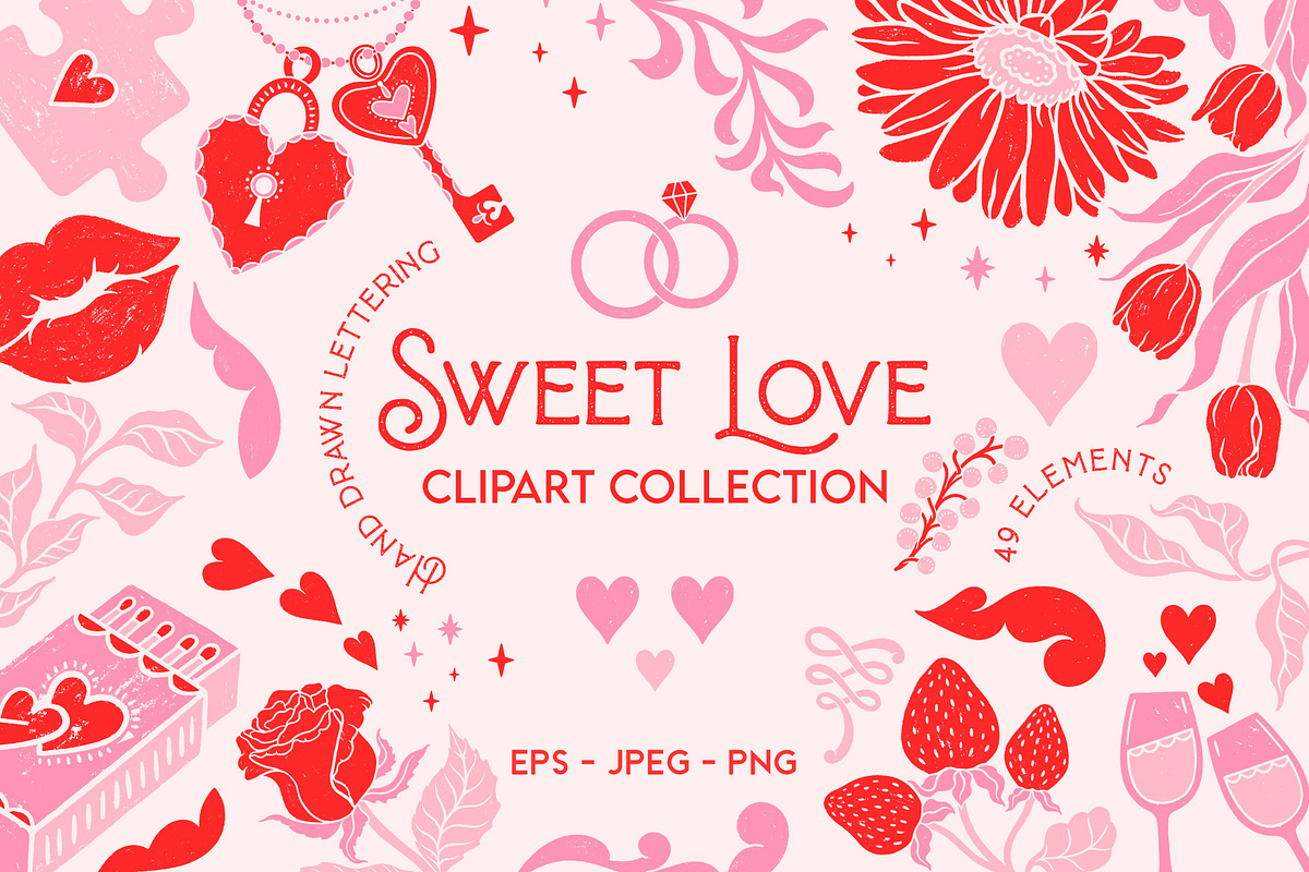 Love Quotes & Valentine Clipart, an Illustration by ElenKoss (Photo 1 of 10)